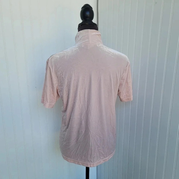 VTG Top Summit Hill Turtleneck Blush Pink Pullover Short Sleeve Mock Velvet Sz M - Picture 3 of 8